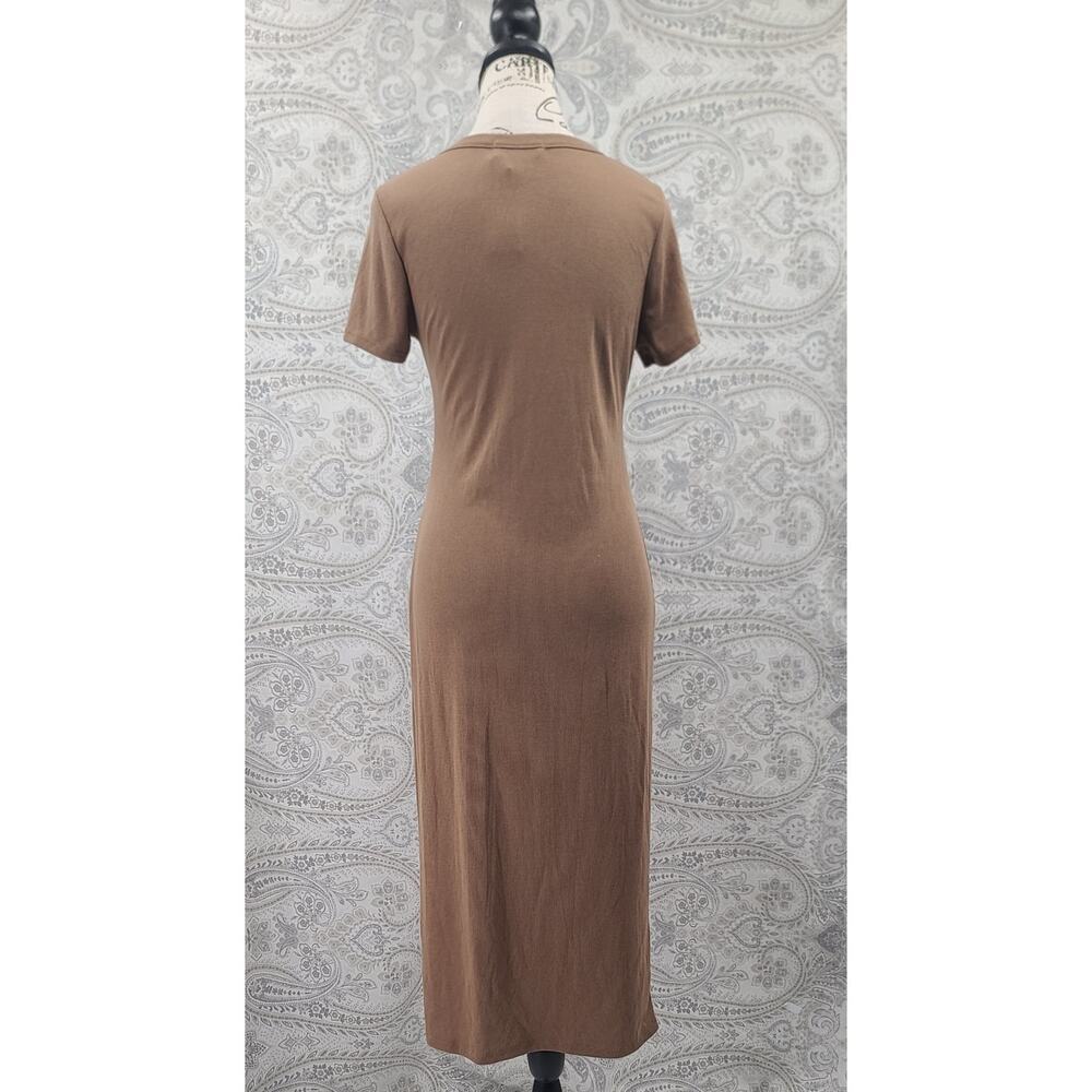 Gilli Isobel short sleeve ribbed fitted maxi brown short sleeve Size Medium fall - Picture 4 of 11